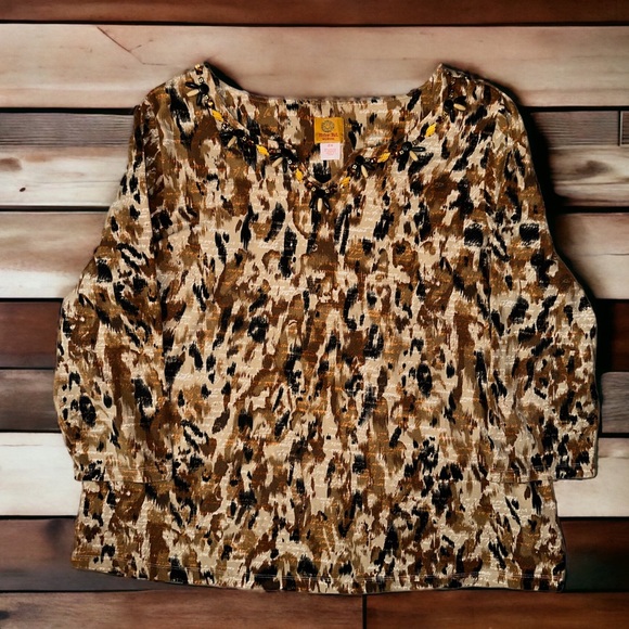 Ruby Rd: Mixed Media Top - Picture 2 of 9